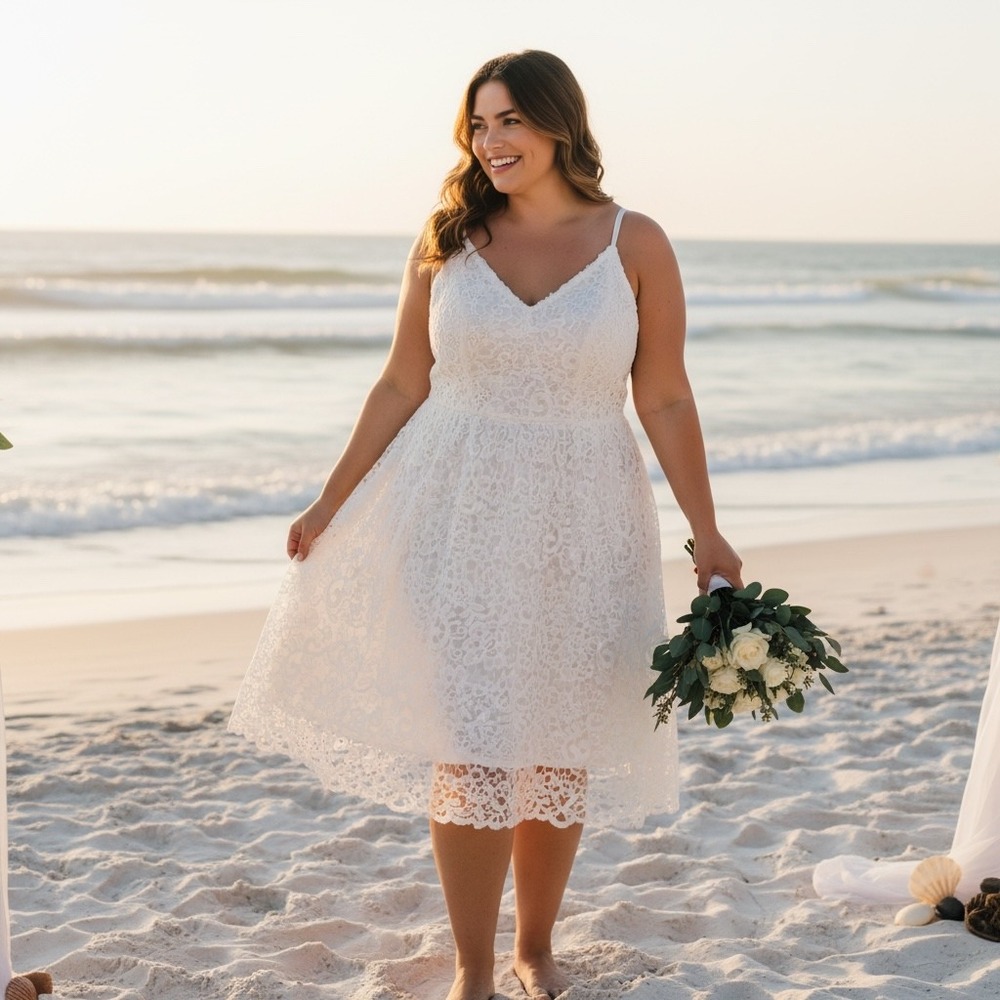 Torrid White Floral Lace Midi Dress Plus Size 3 Wedding‎ Bridal Beach V-Neck